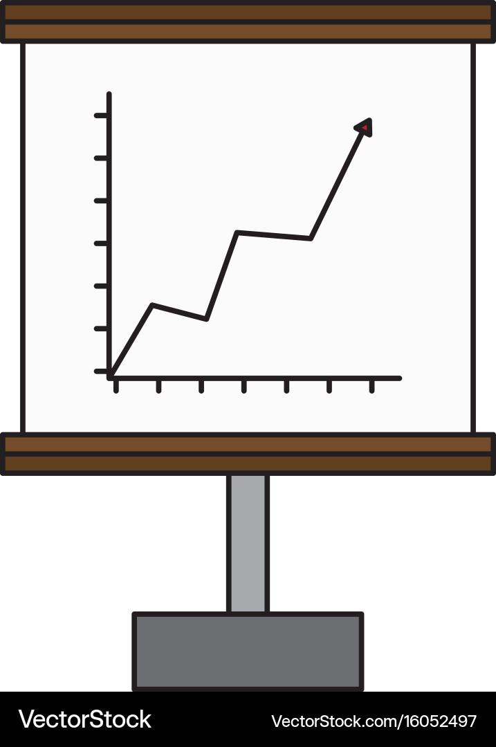 Flipchart with cartesian plane vector image