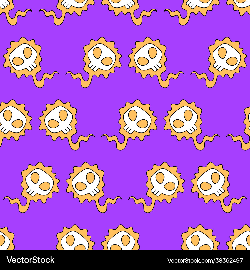 Ghost skull seamless repeat pattern background vector image