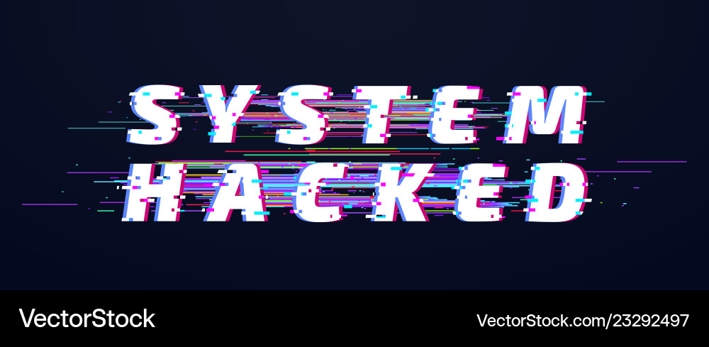 Glitch Font System - Hacked Text Vector Image