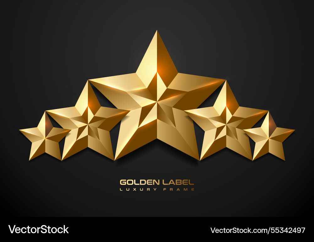Golden facettiert 5 Sterne Top-Ort-Logo Badge Luxus Golden facettiert 5 Sterne Top-Ort-Logo Badge Luxus vektorbild