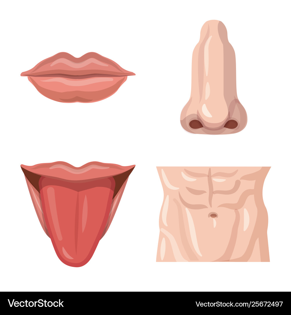 Isolated object human and part logo collection vector image