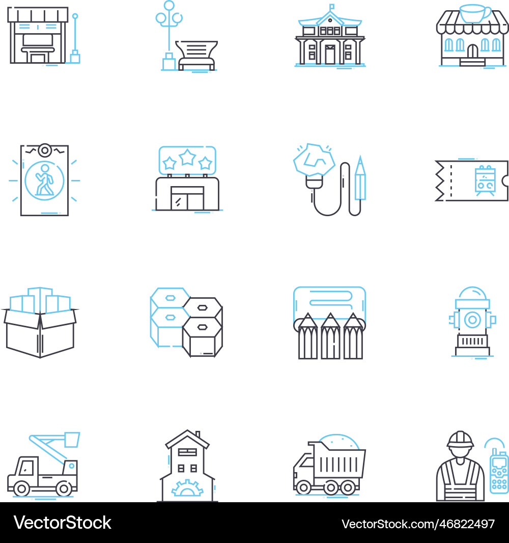 Landscape architecture linear icons set design Landscape architecture linear icons set design vector image