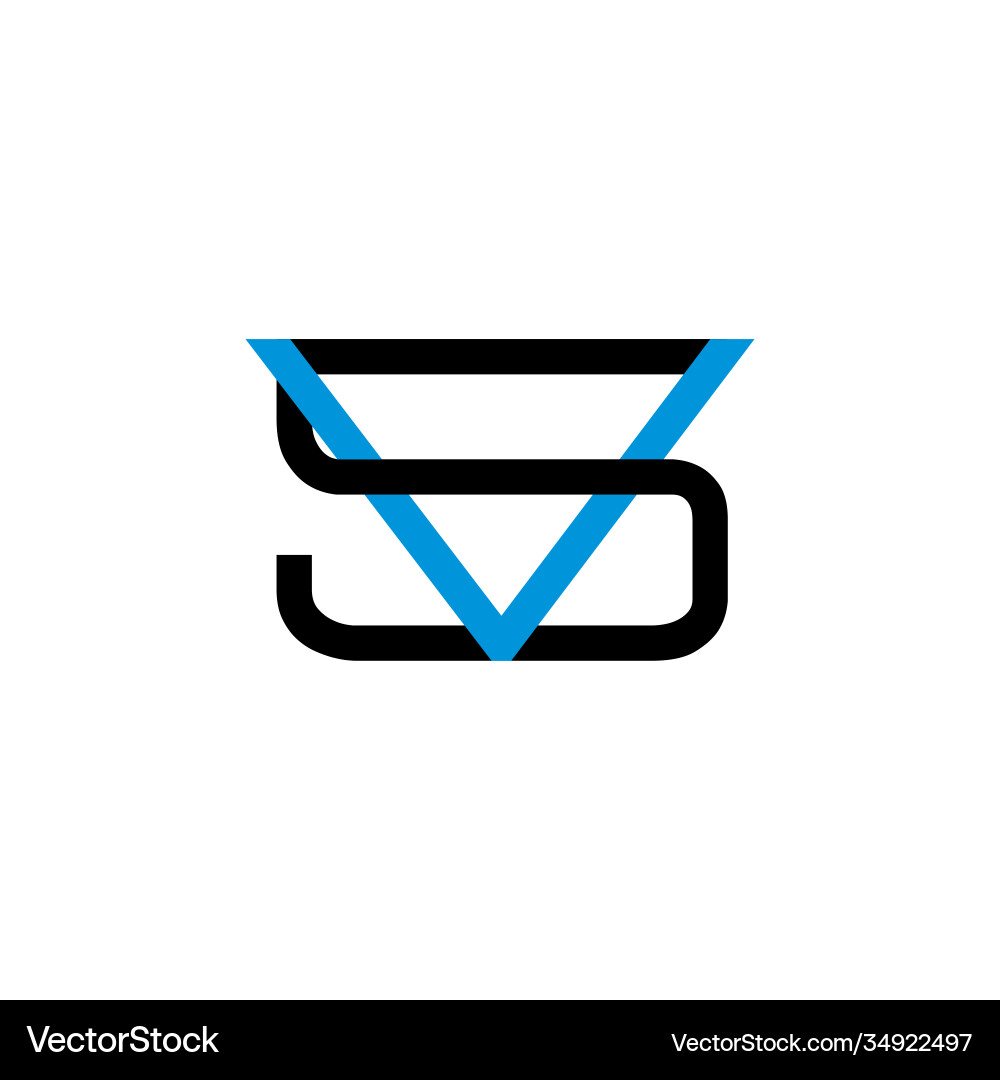 Letters v5 simple linked logo Vector Image