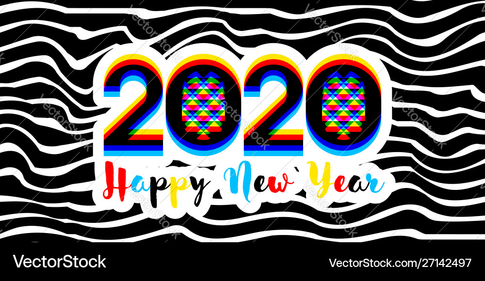 Modern numbers 2020 with stereoscopic effect Modern numbers 2020 with stereoscopic effect Vector Image