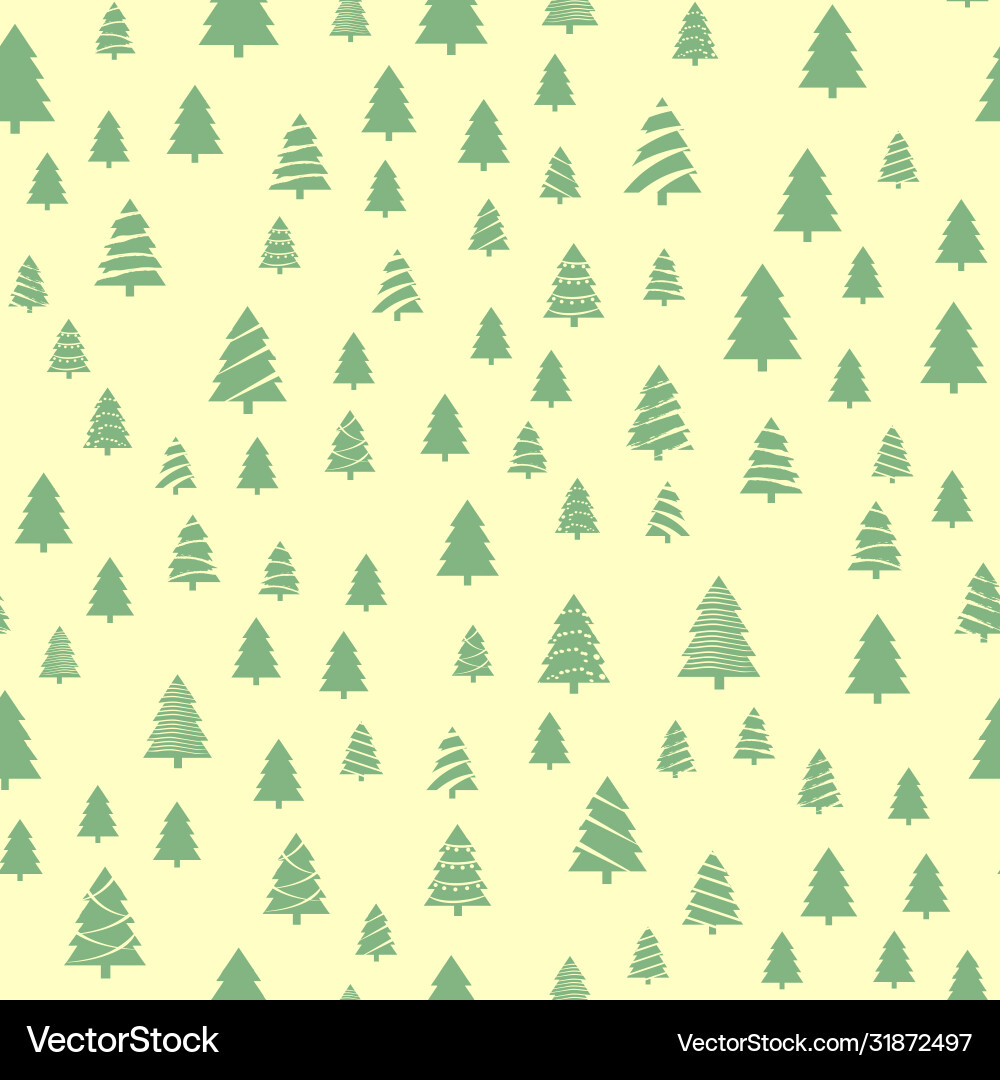 Pine Tree Seamless Pattern vector image
