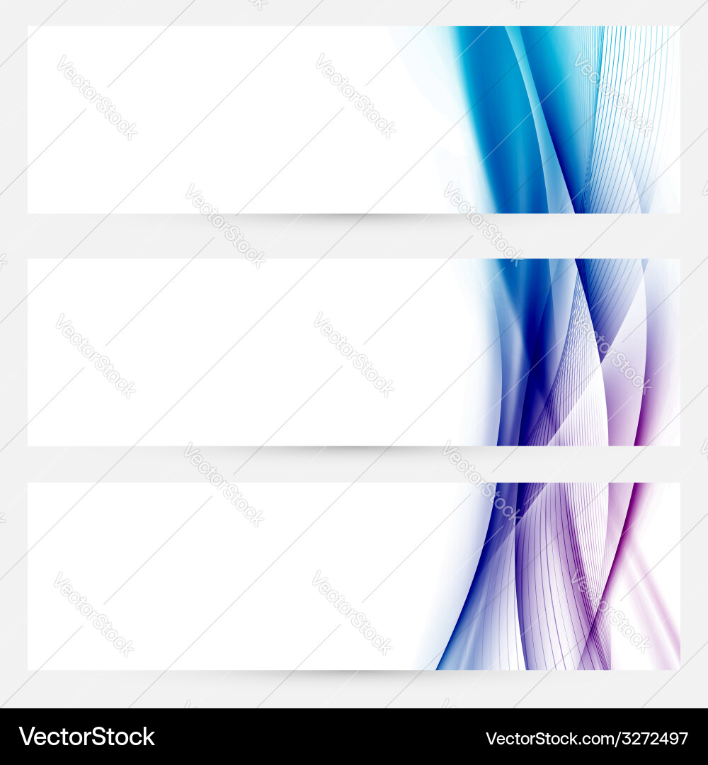 Satin swoosh speed line web headers collection vector image