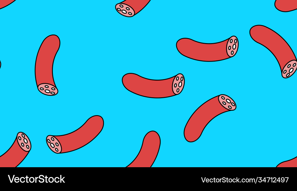 Sausage pattern seamless wurst endless print Vector Image