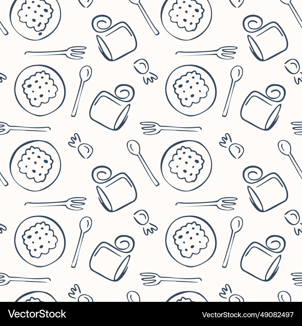 Seamless pattern with breakfast Seamless pattern with breakfast Vector Image