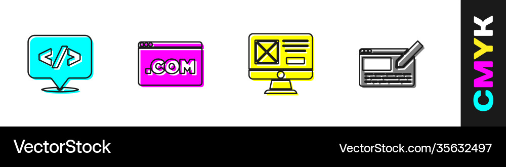 Set front end development ui or ux design Set front end development ui or ux design vector image