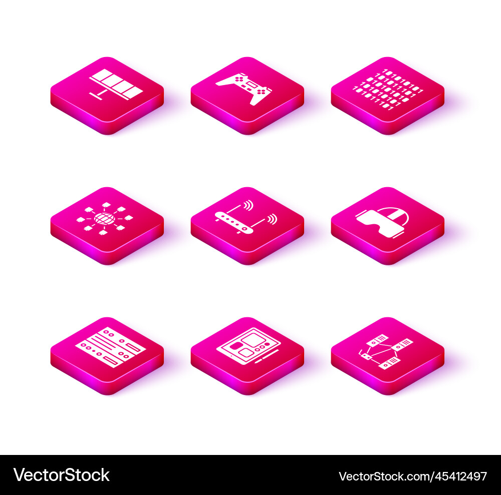 Set server data web hosting graphic tablet Set server data web hosting graphic tablet vector image