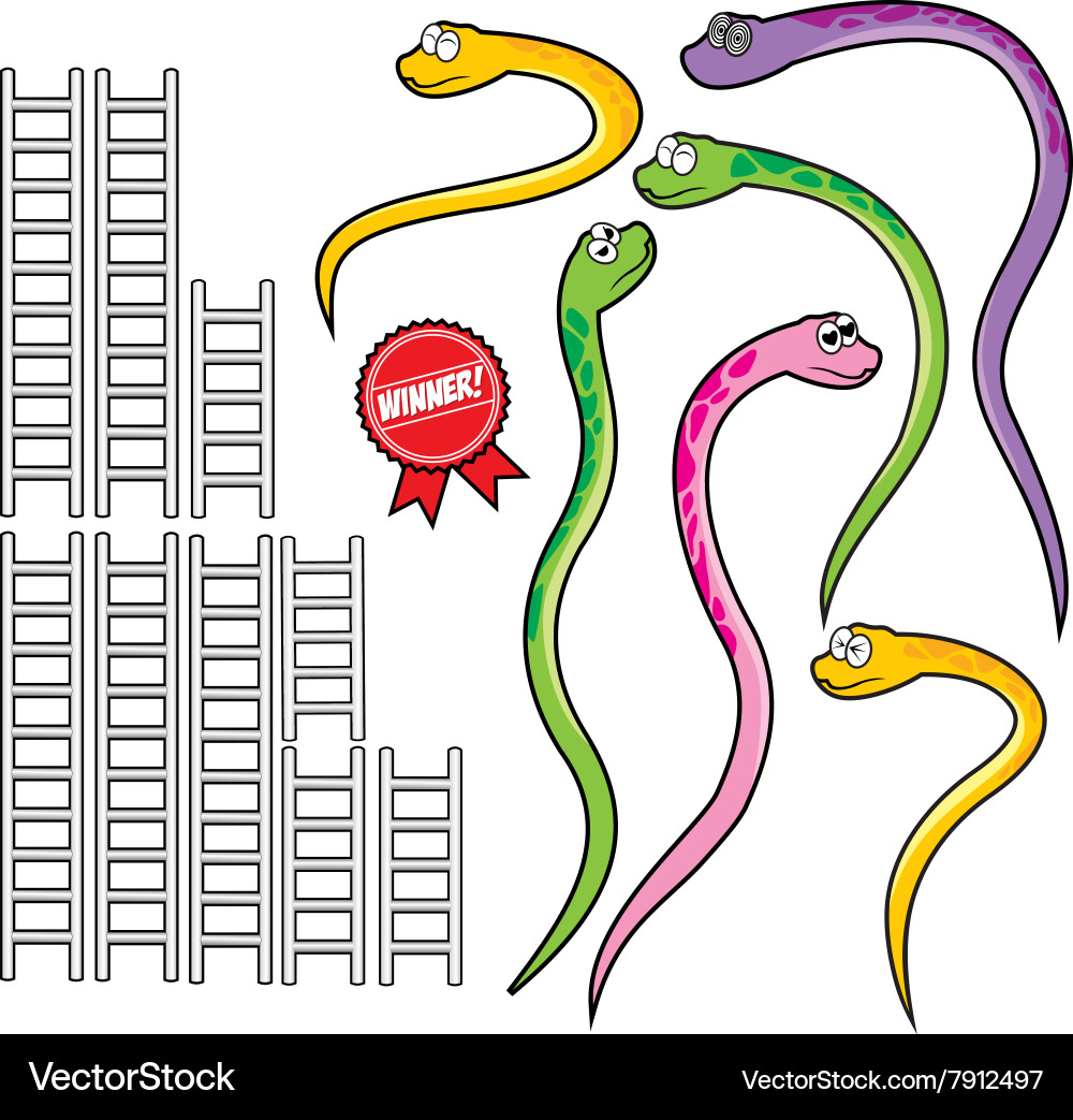 Snake and ladder set Royalty Free Vector Image