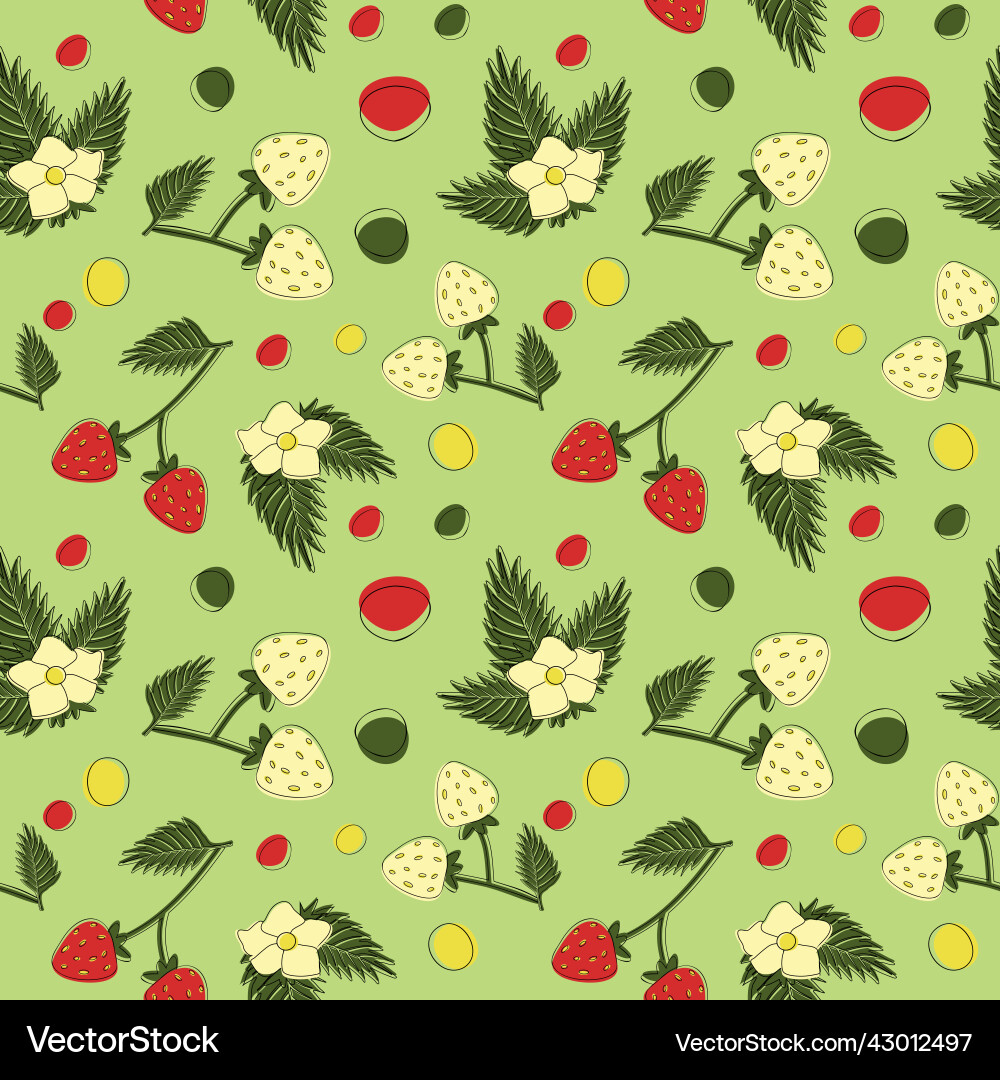 Summer seamless pattern with offset stroke Vector Image