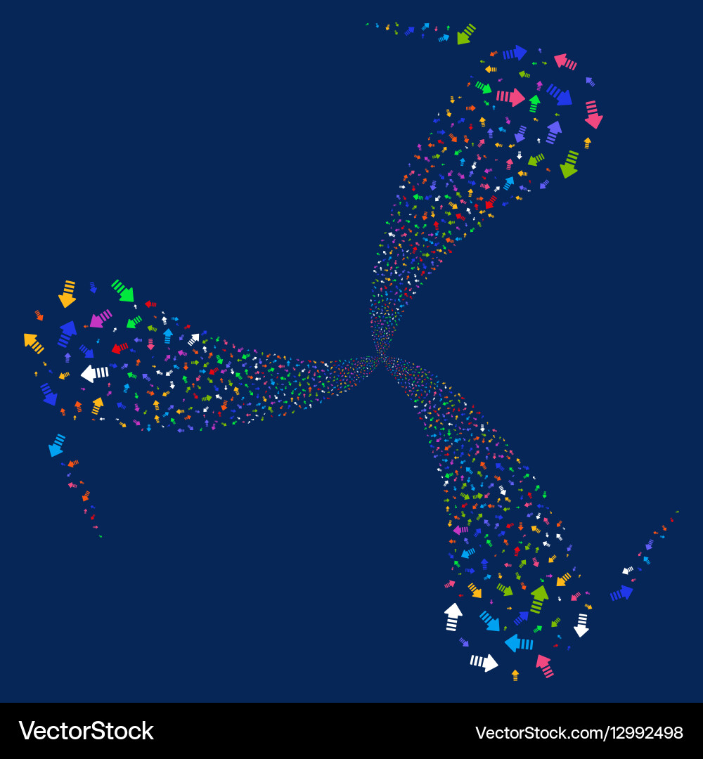 Arrow pointer fireworks swirl rotation vector image