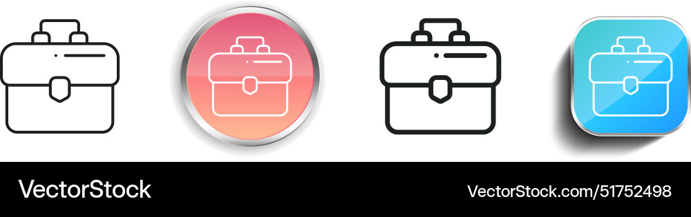 Bag icon thin linear regular and button style vector image