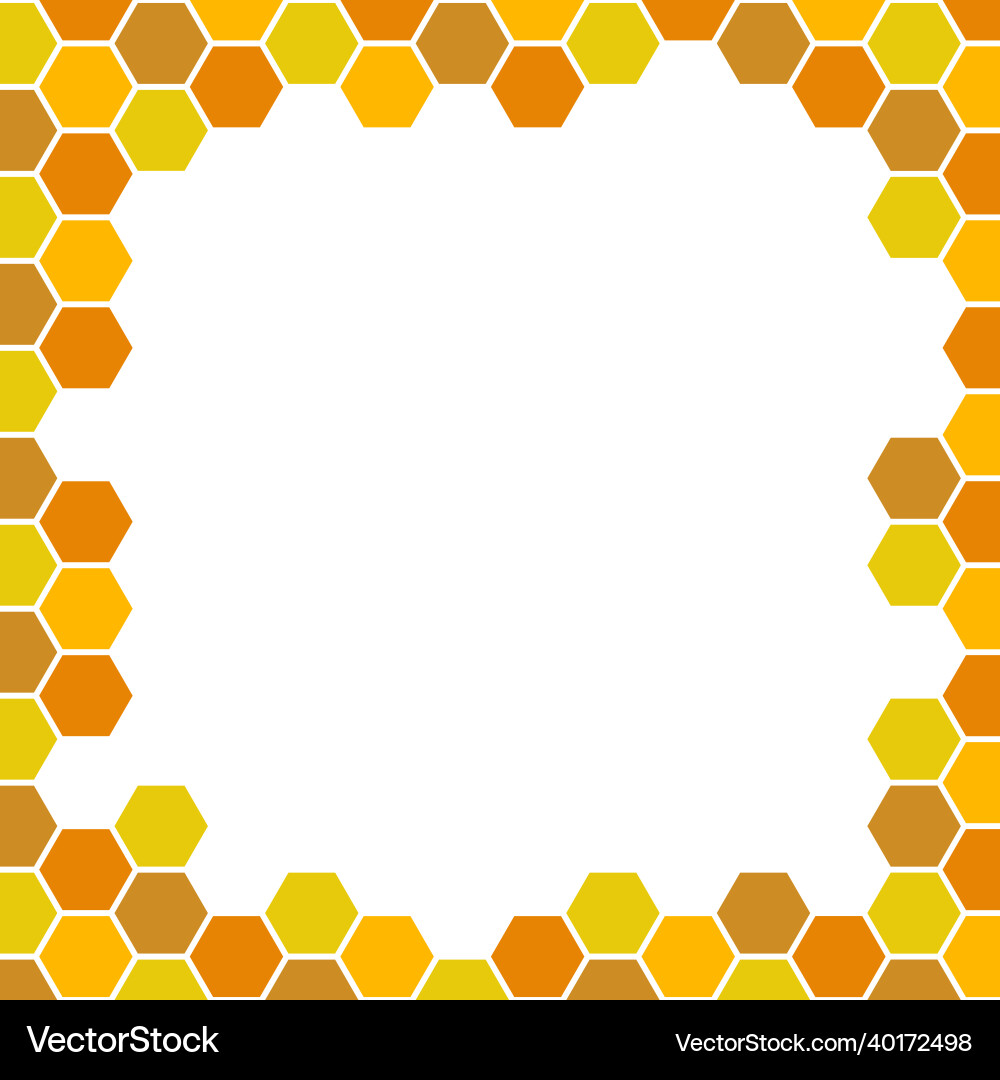 Beehive honeycomb with hexagon grid cells frame Beehive honeycomb with hexagon grid cells frame vector image