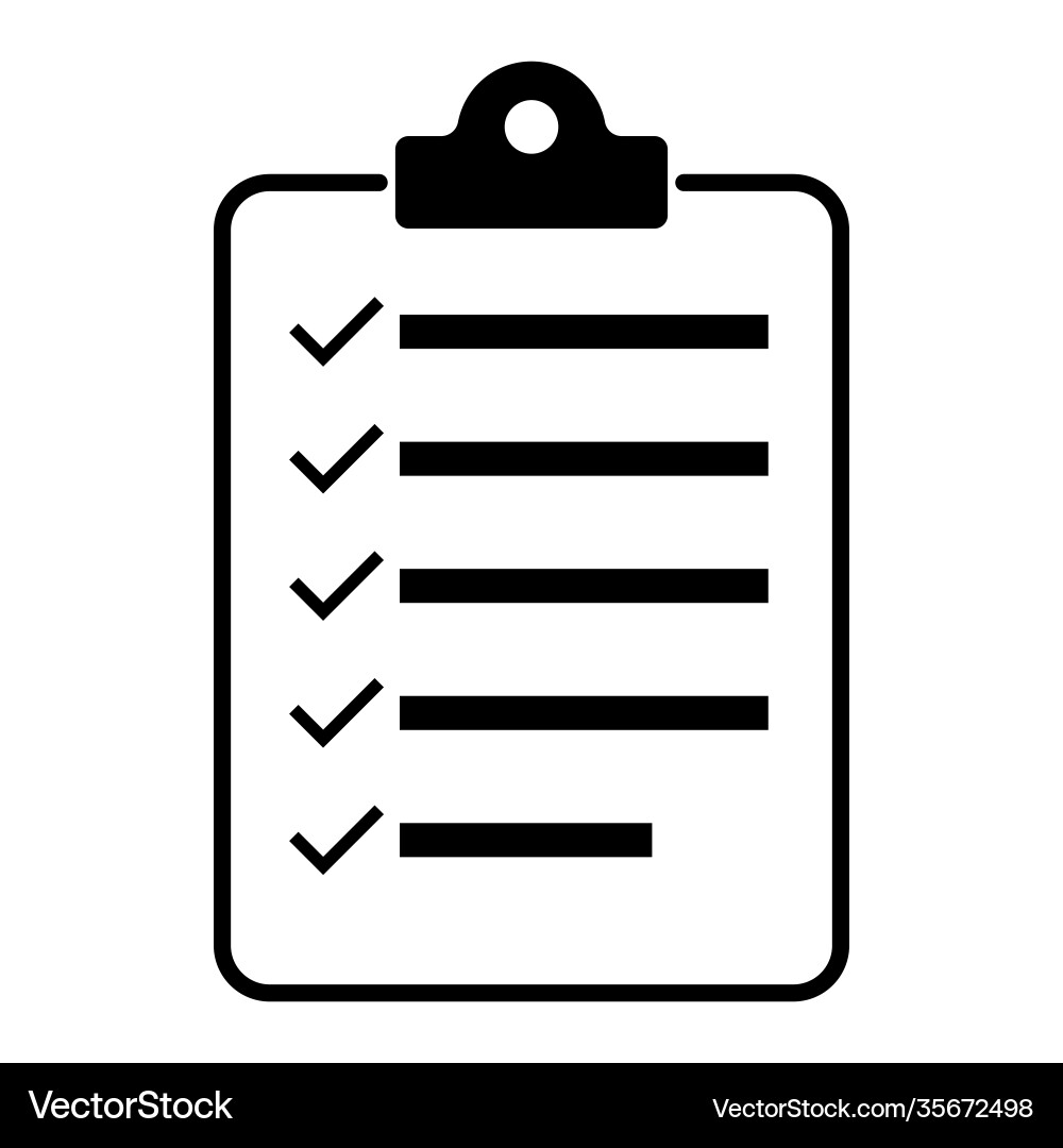 Check list checklist flat web icon isolated Vector Image