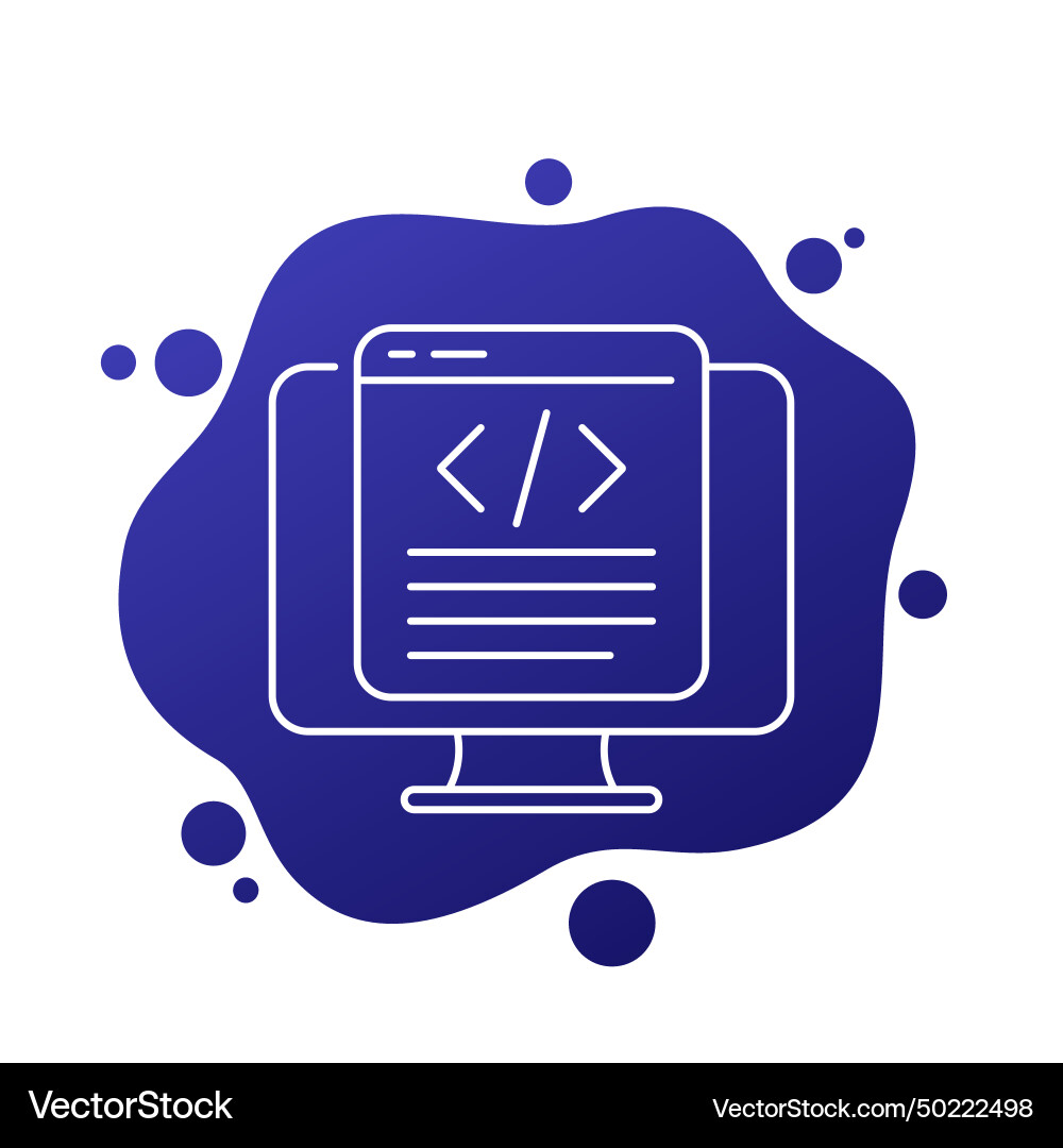 Coding or code line icon with pc Vector Image