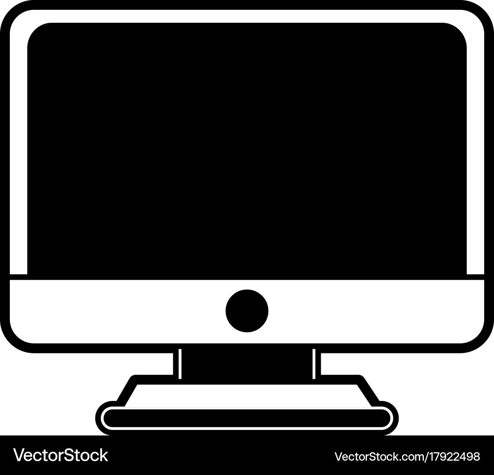 Computer monitor with blank screen icon image Vector Image