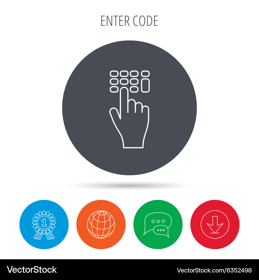Geben Sie Pin-Code-Symbol klicken Sie auf Zeigerzeichen vektorbild