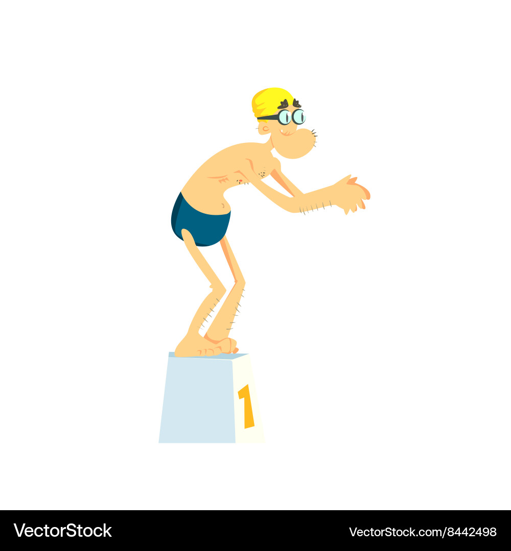 Old man in the pool Vector Image