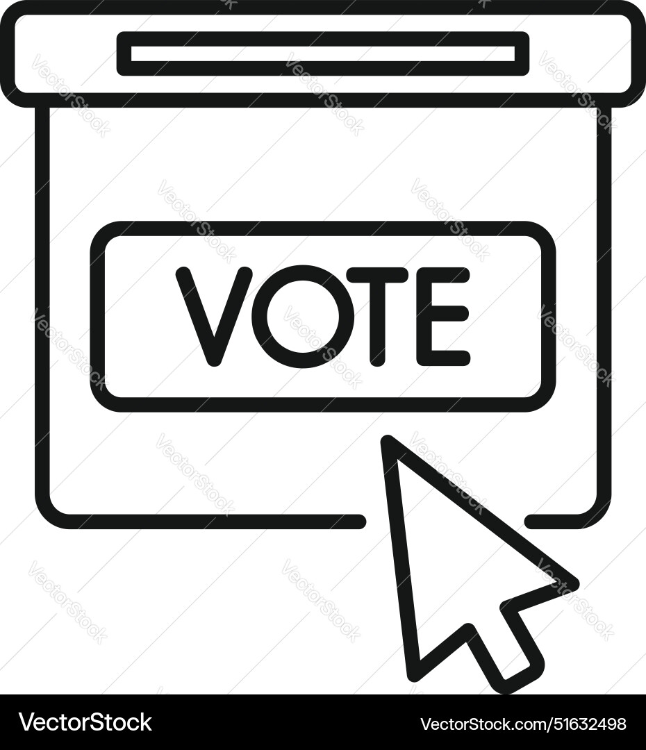 Online voting box with mouse cursor clicking vote Online voting box with mouse cursor clicking vote vector image