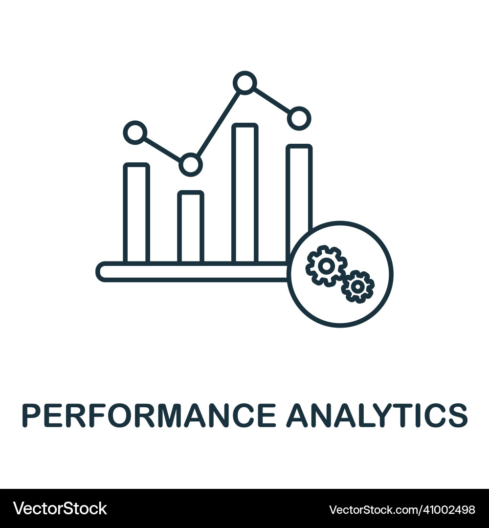 Performance analytics icon line element from Performance analytics icon line element from vector image