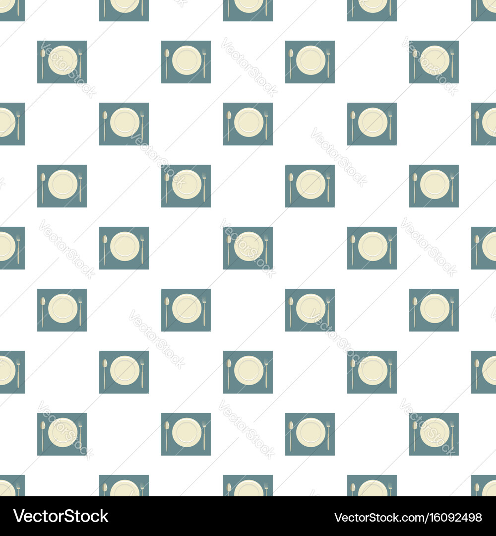 Place setting with empty dish fork pattern vector image