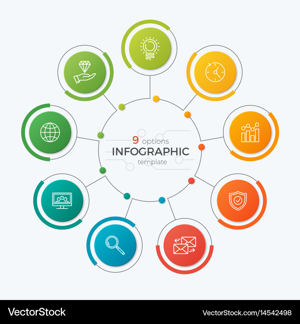 Presentation Chart with Circular Elements Vector Image