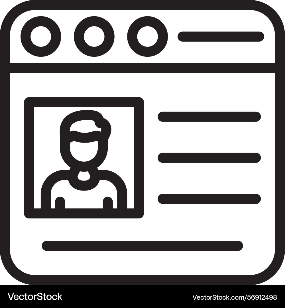 Profile linear style icon design Vector Image