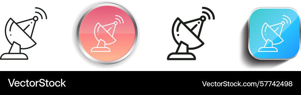 Radars icon thin linear regular and button style Radars icon thin linear regular and button style vector image