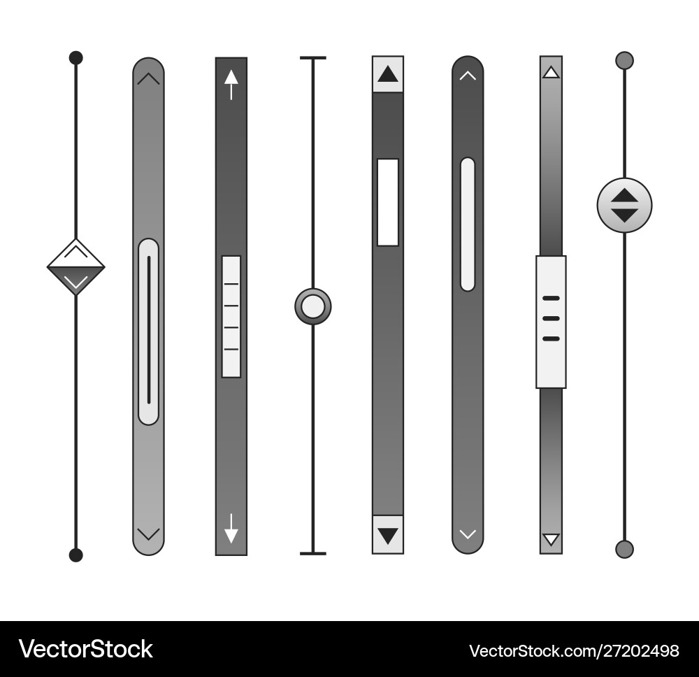 Scrollbar Set - UI Elemente vektorbild