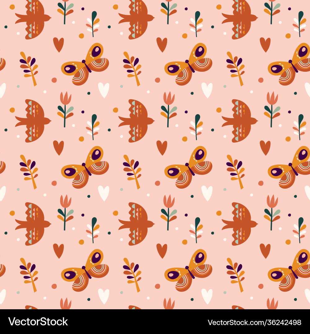 Seamless pattern spring and easter vector image