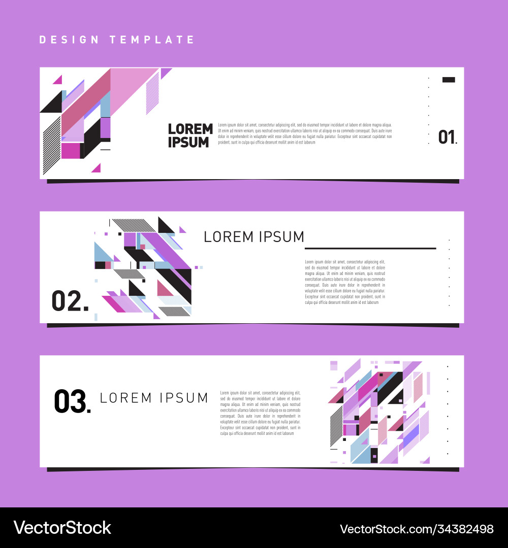 Set abstract banner web design template retro Set abstract banner web design template retro Vector Image