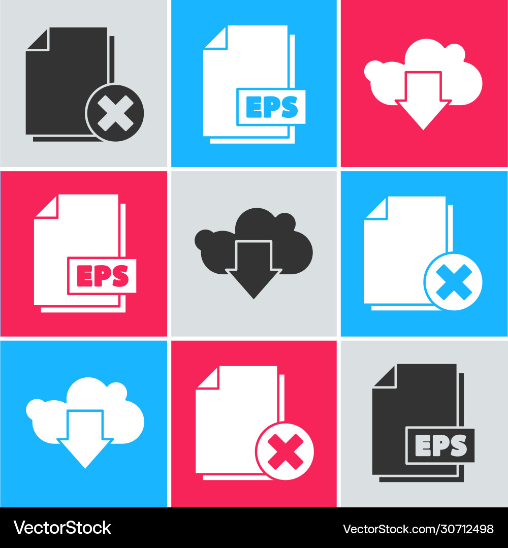 Set delete file document eps Set delete file document eps vector image