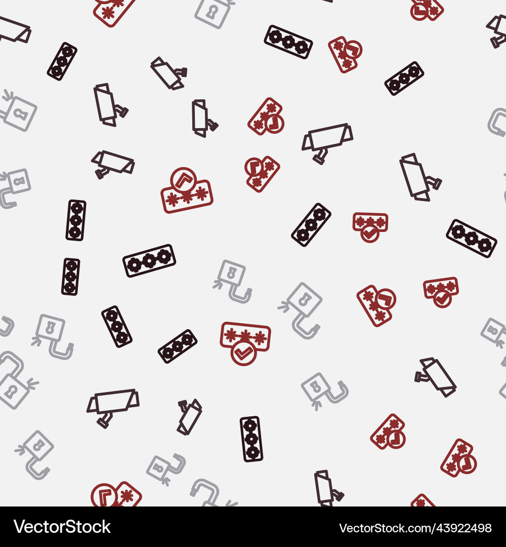Set line password protection security camera open Set line password protection security camera open vector image