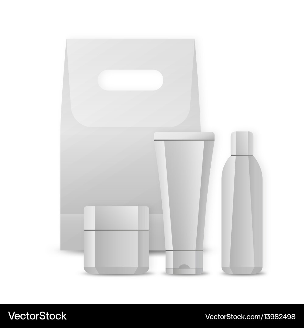 Set of blank package for cosmetic product isolated Set of blank package for cosmetic product isolated vector image