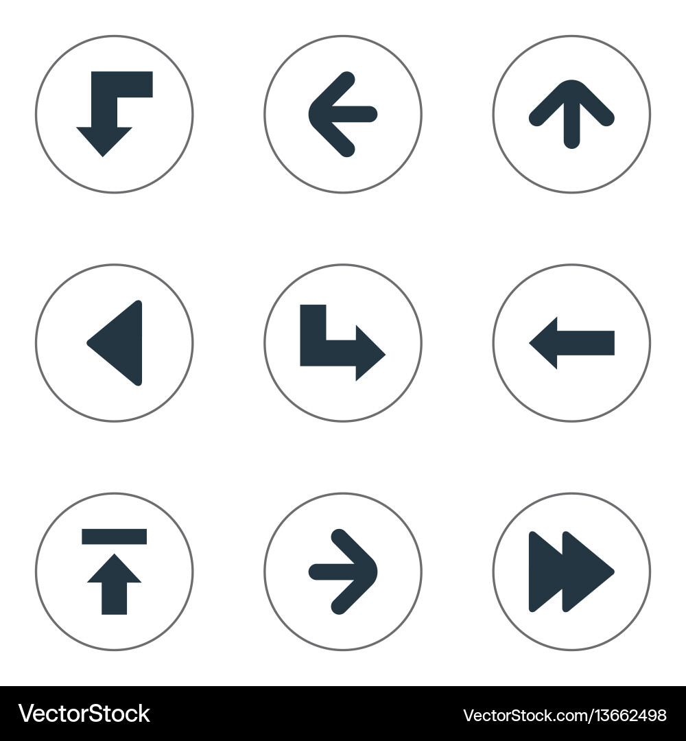 Set of simple cursor icons vector image
