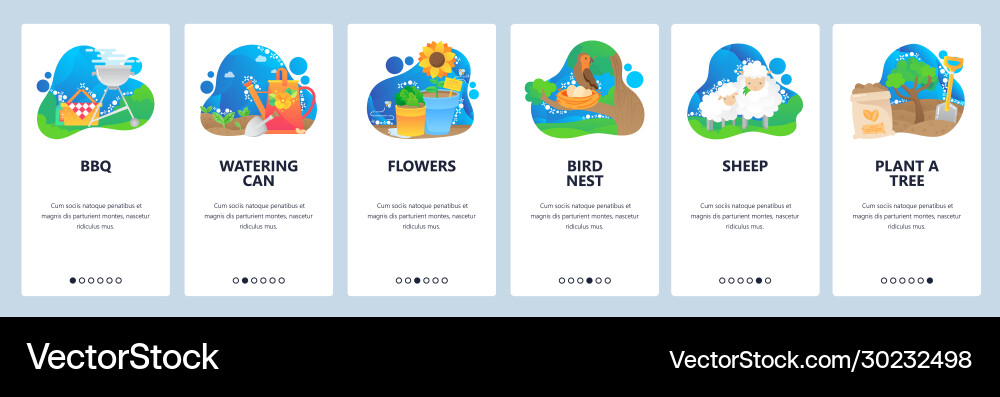 Spring website and mobile app onboarding screens Spring website and mobile app onboarding screens vector image
