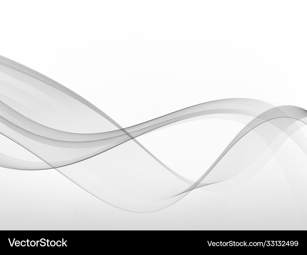 Abstract Gray Wave Element Vector Image