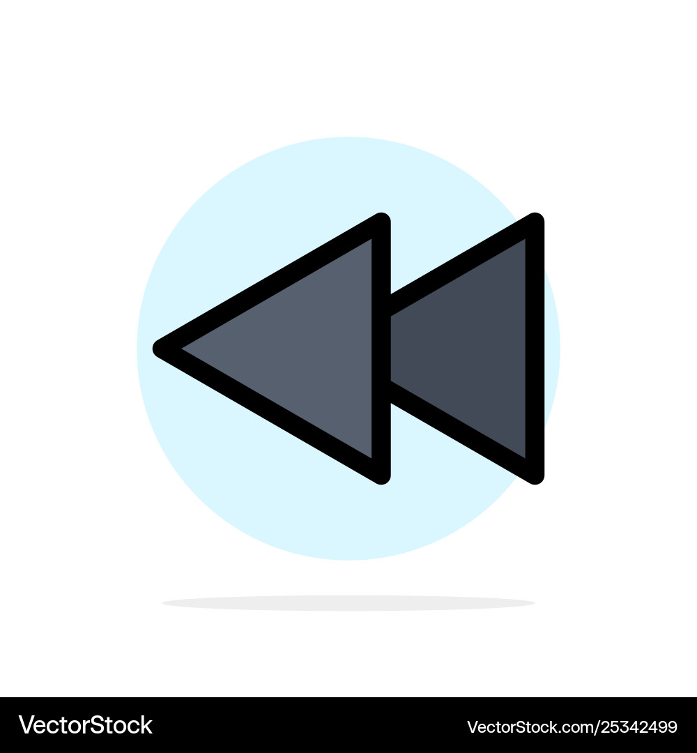 Arrow back reverse rewind abstract circle vector image