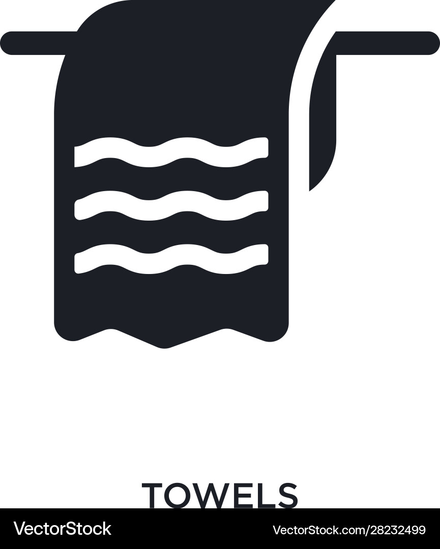 Black towels isolated icon simple element from Vector Image
