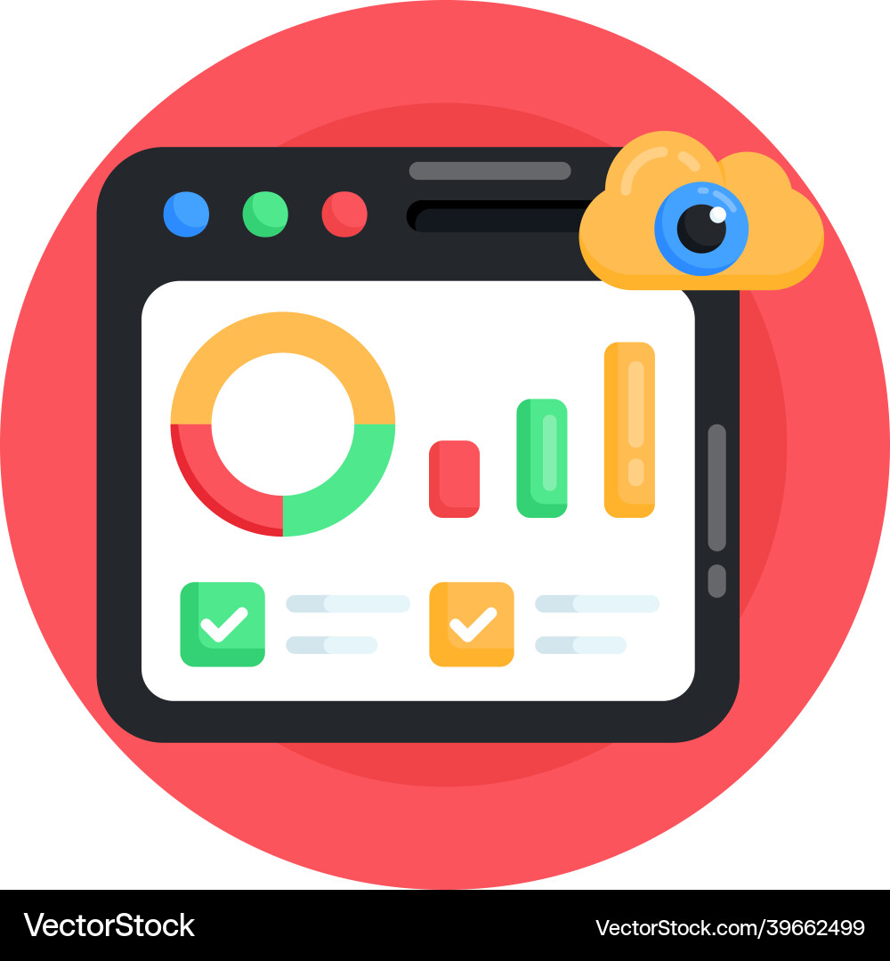 Cloud data monitoring Vector Image
