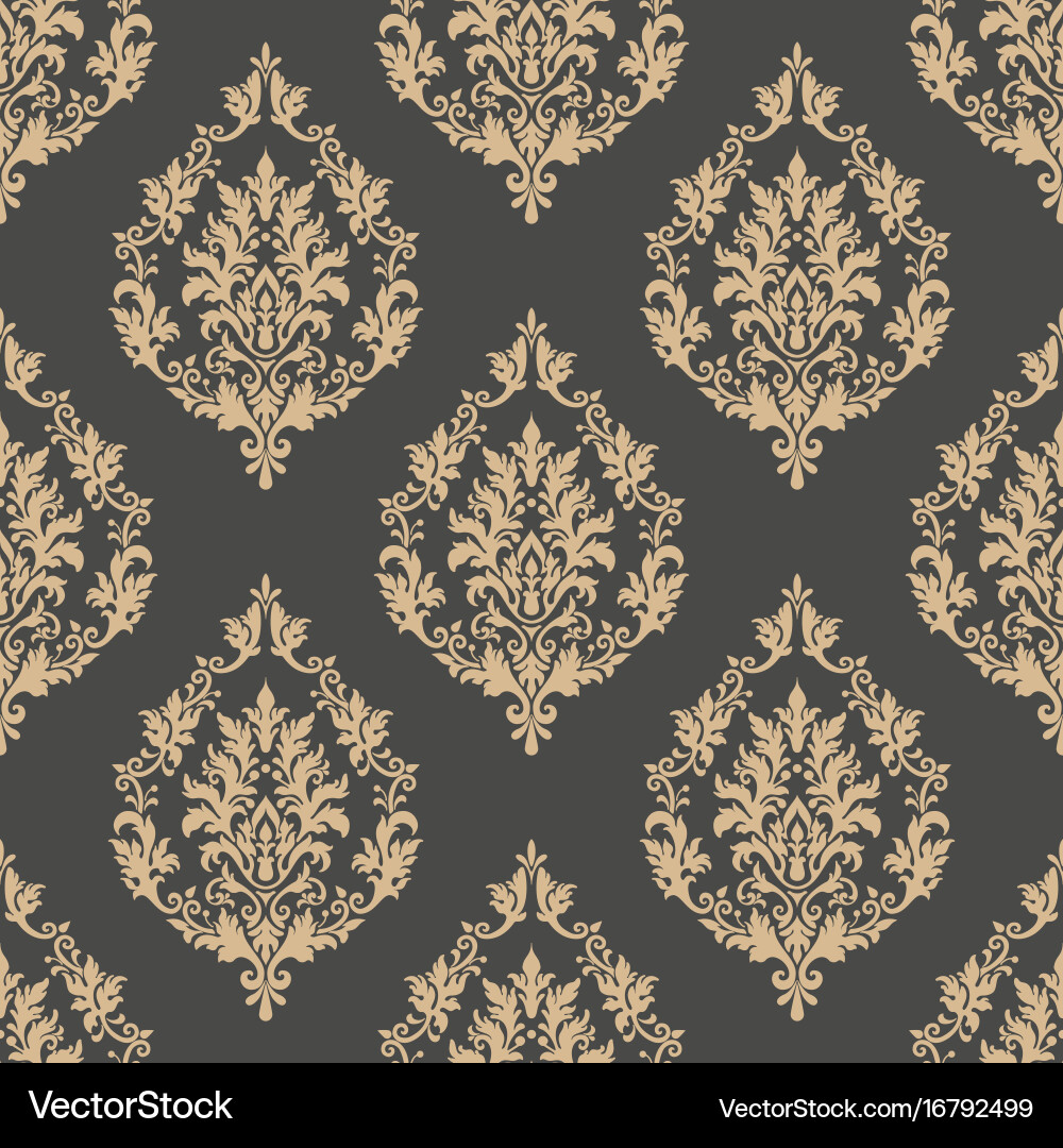 Damask seamless pattern background Vector Image