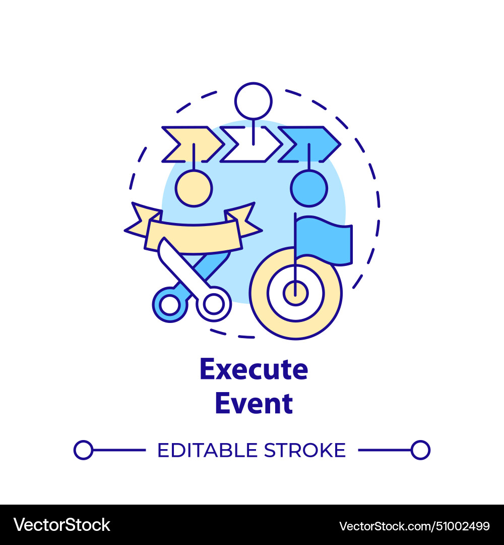 Execute event multi color concept icon Execute event multi color concept icon vector image