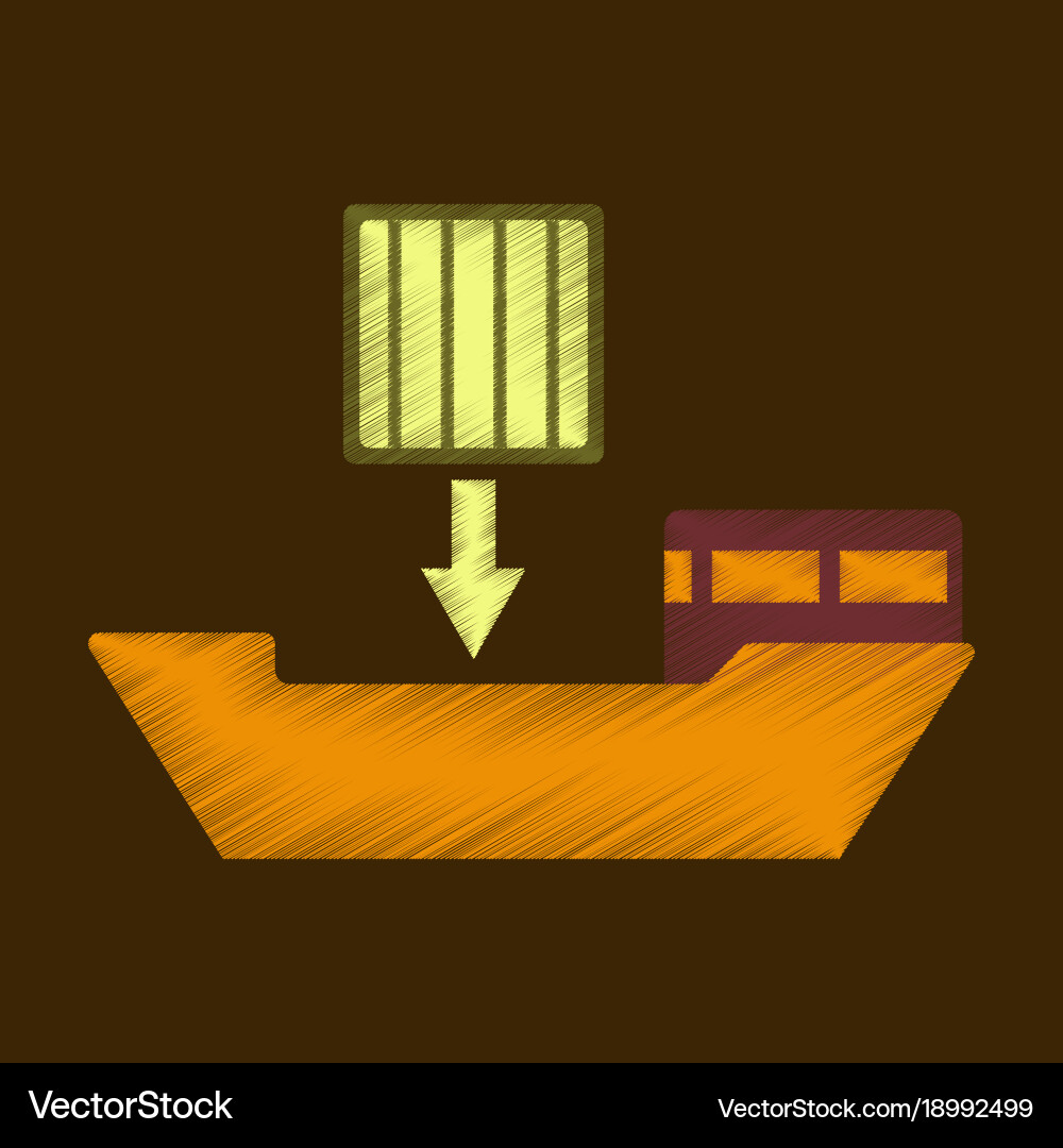 Flache Ikone im Shading-Stil Containerladung Vektorbild