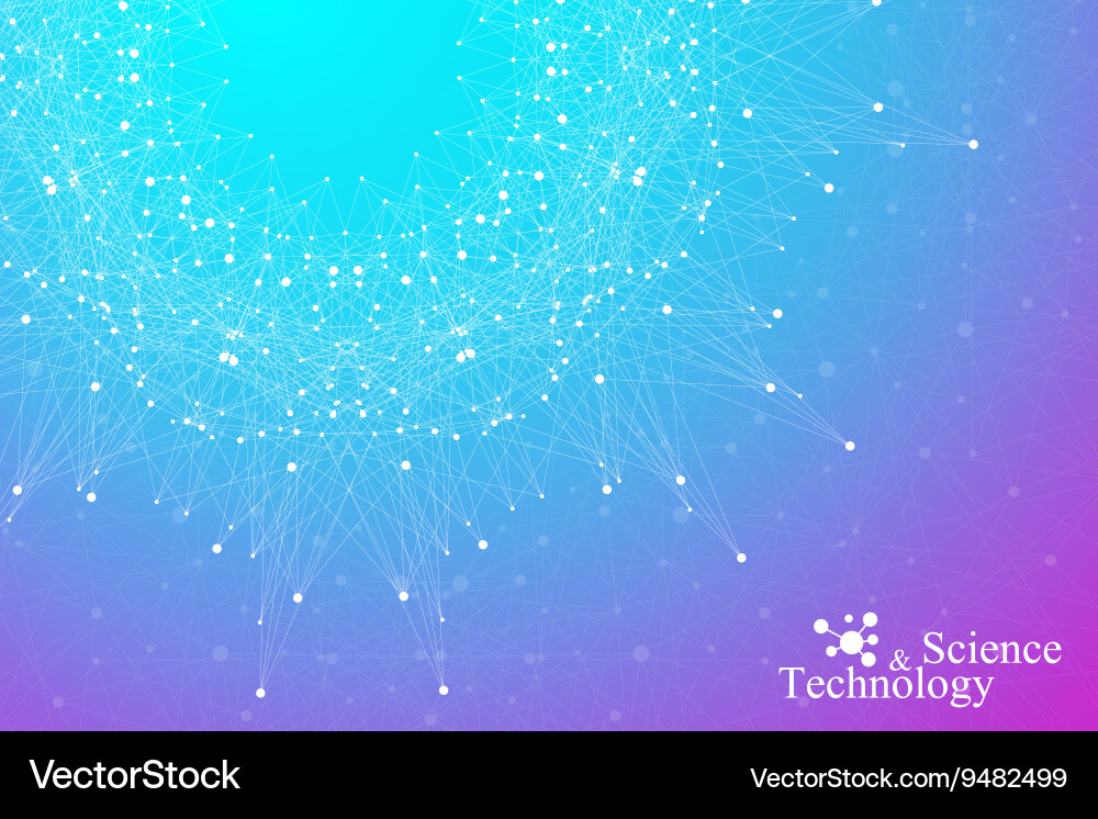 Geometric abstract background molecule vector image