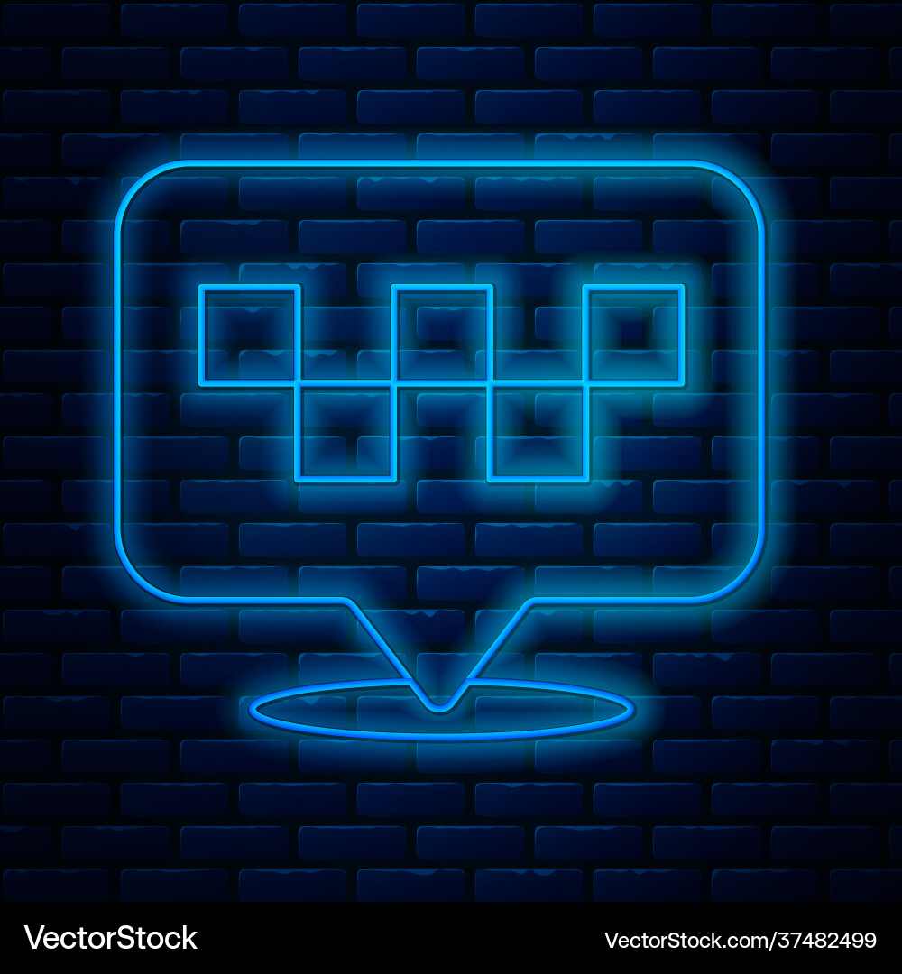Glowing neon line map pointer with taxi icon Glowing neon line map pointer with taxi icon vector image