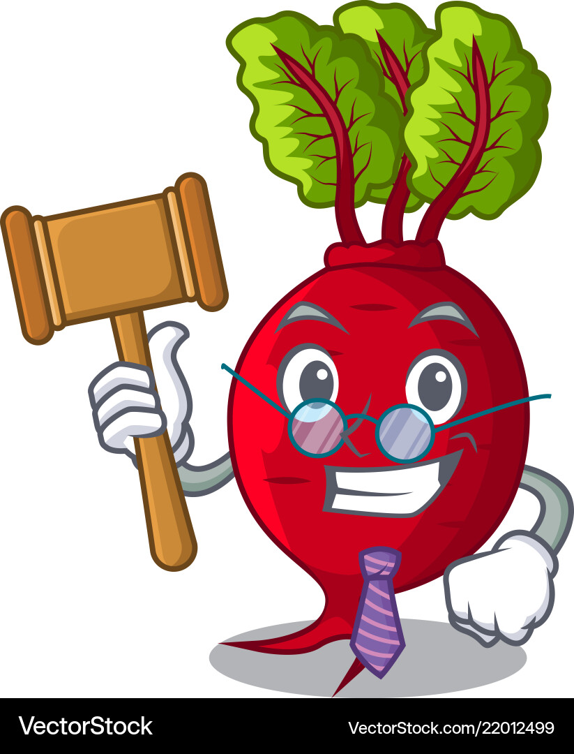 Judge whole beetroots with green leaves cartoon Vector Image