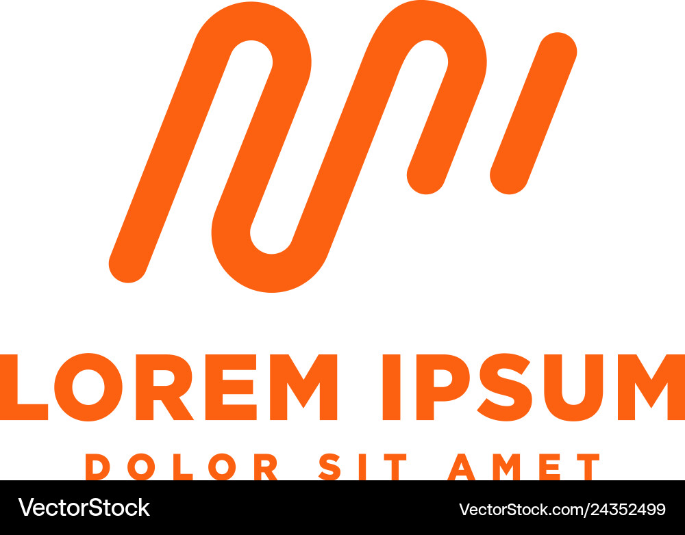 Minimal m initial logo template icon element Vector Image