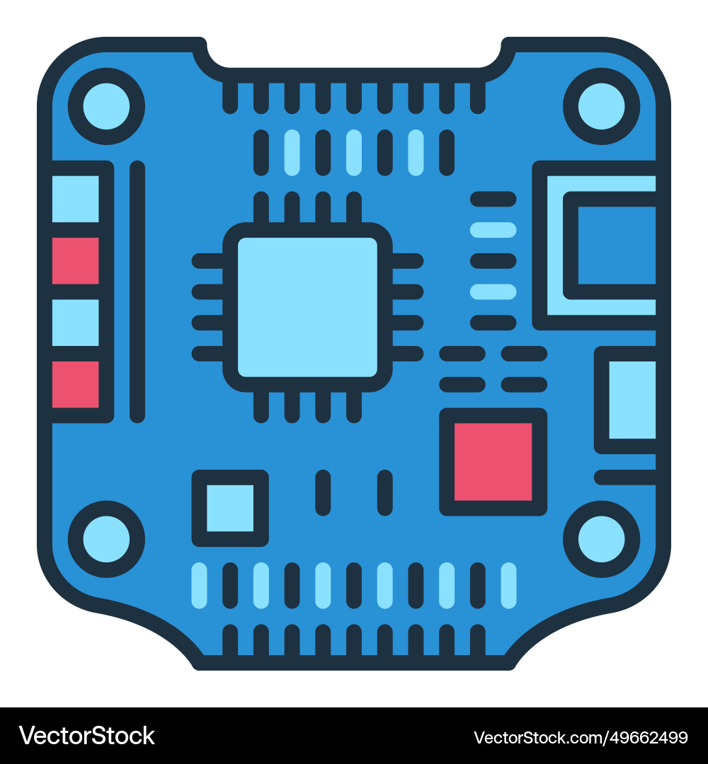 Quadcopter flight controller concept colored icon Quadcopter flight controller concept colored icon vector image